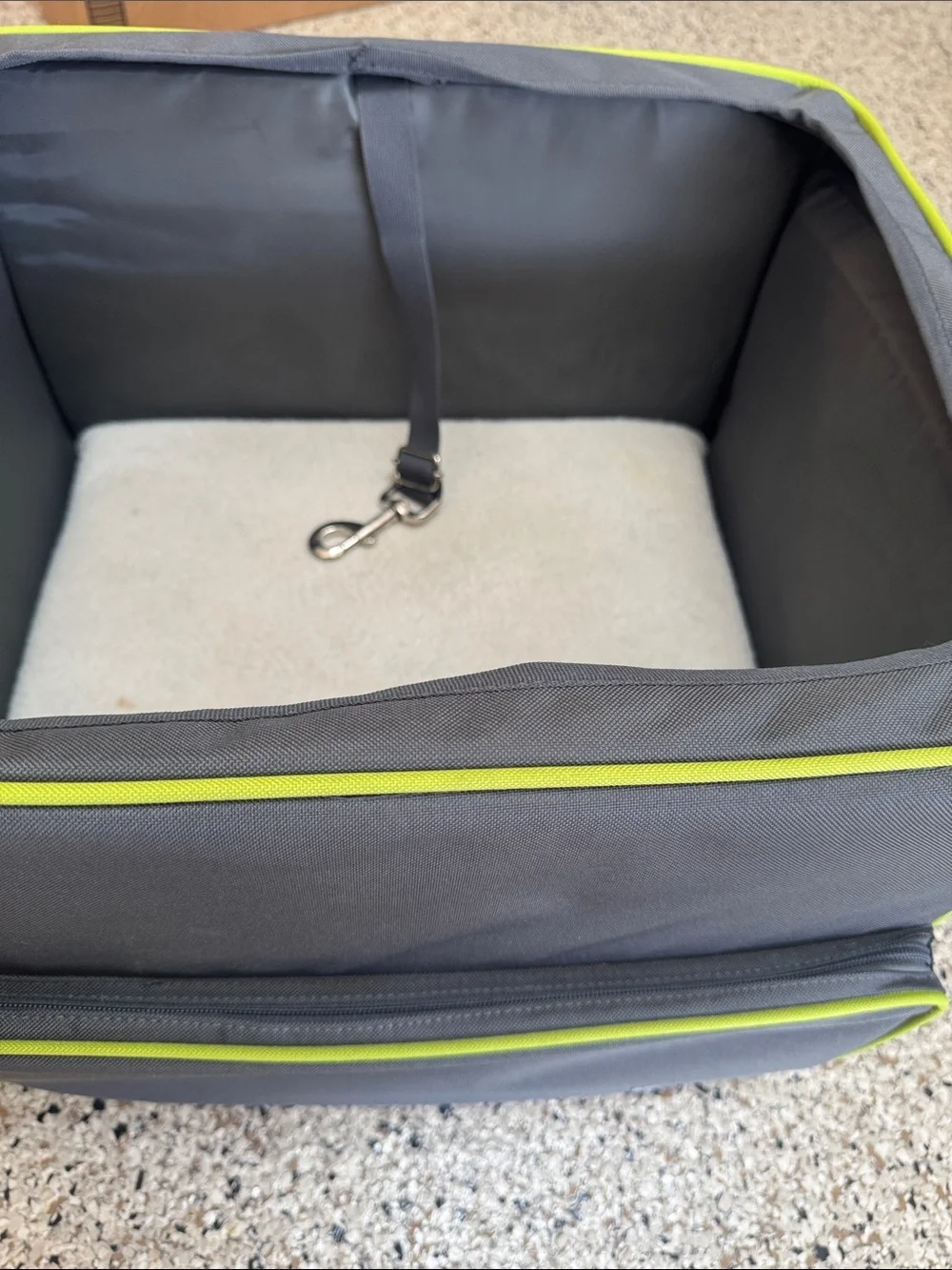 Gray and Lime Pet booster seat Carrier Travel Bag